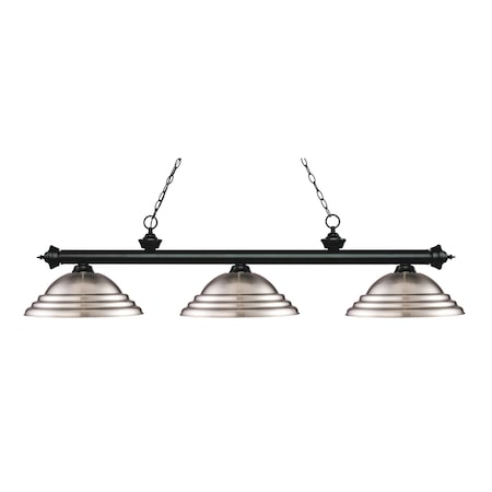 Z-Lite Riviera 3 Light Billiard Light, Matte Black & Brushed Nickel 200-3MB-SBN